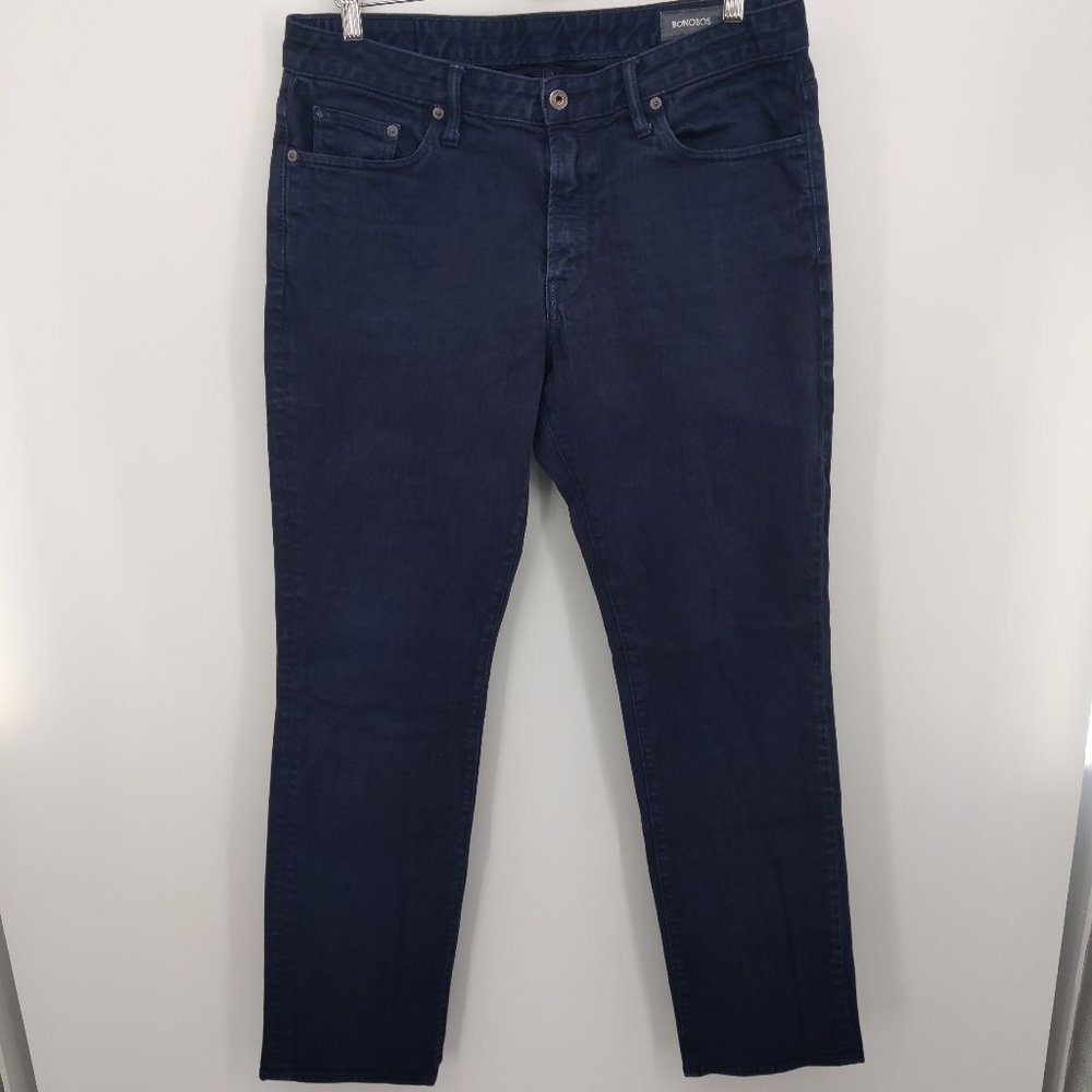 Bonobos Travel Jean Navy Straight Fit Size 35X34